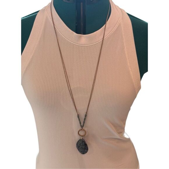 Nordstrom Blue Stone and Natural Twine Necklace - Picture 2 of 5